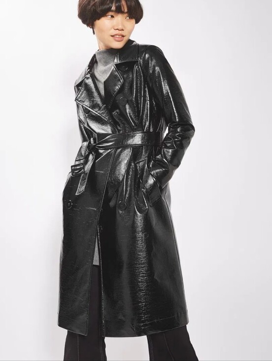 Topshop Jackets & Blazers - Topshop Faux Leather Trench